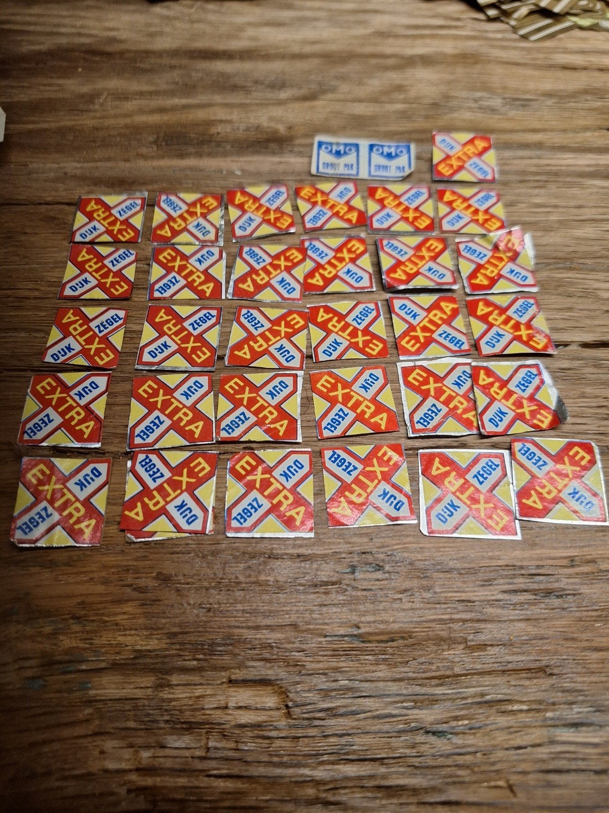oude 60/70 er jaren zegels 31x van Dijk en 1xomo, Verzamelen, Overige supermarkten, Verzenden