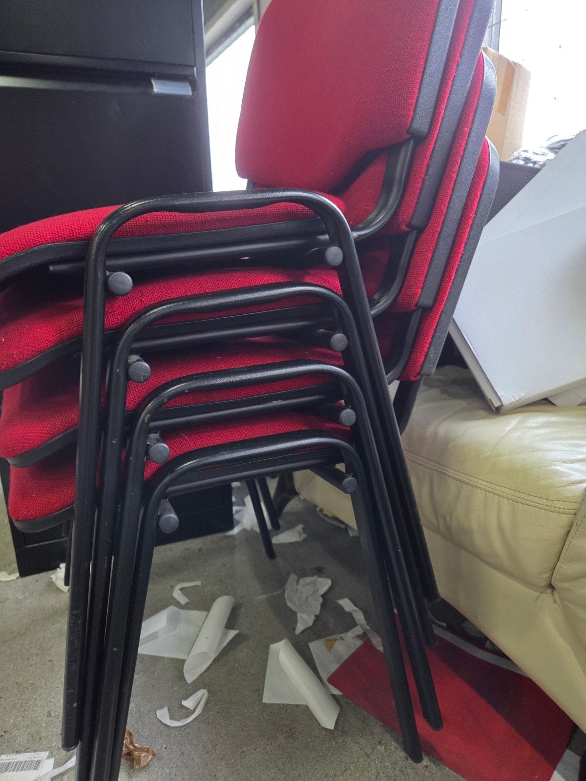 4 zeer stevige stapelstoelen, ideaal voor feestjes, Gebruikt, Ophalen of Verzenden, Metaal, Vier