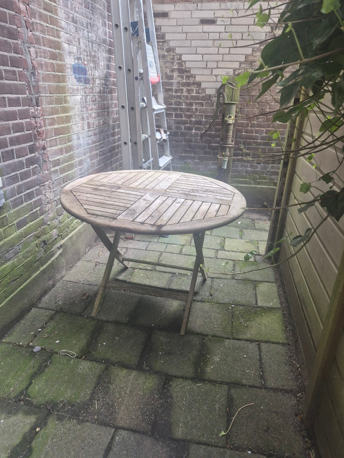 Ronde teakhouten balkontafel - Kings Teak Exclusive, Ophalen, Gebruikt, Rond, Teakhout