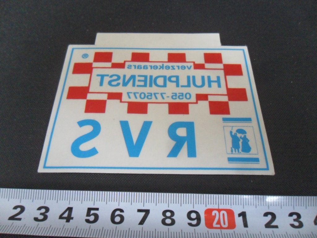 sticker raamsticker auto verzekeraars hulpdienst RVS, Ophalen of Verzenden, Zo goed als nieuw