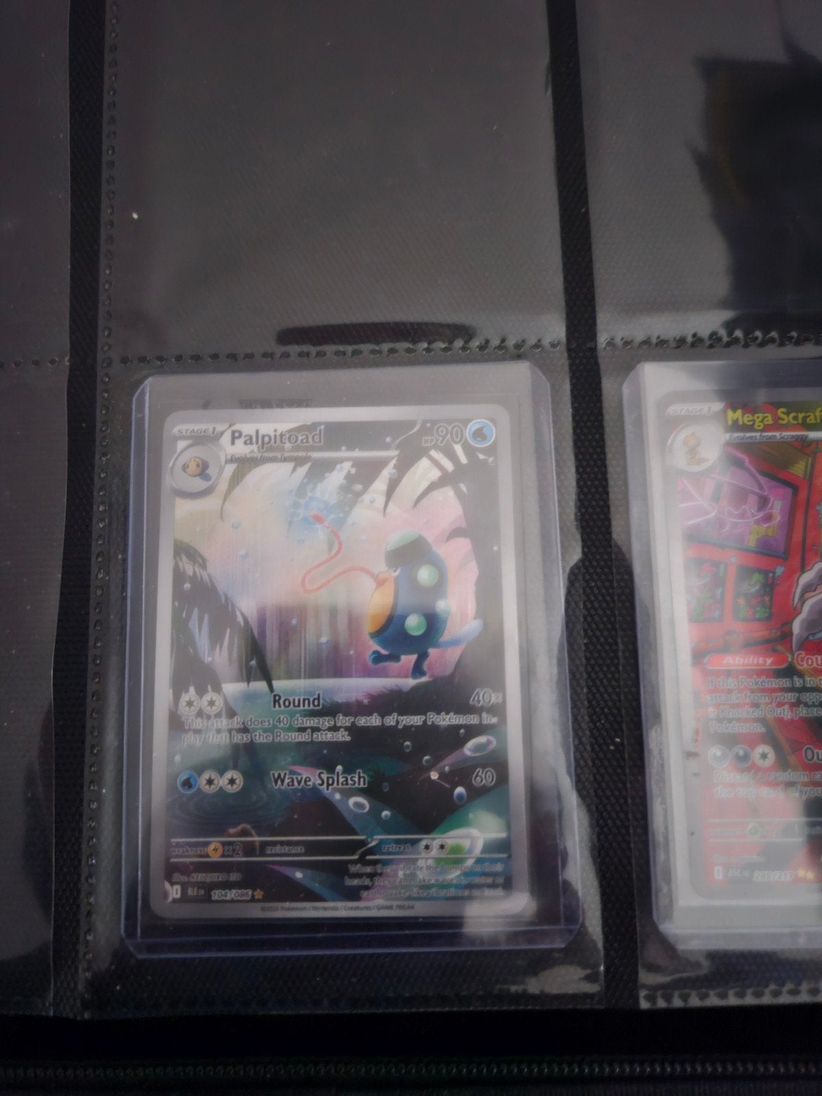 Pokemon Palpitoad 104/086 Black Bolt, Ophalen of Verzenden, Zo goed als nieuw, Losse kaart, Foil