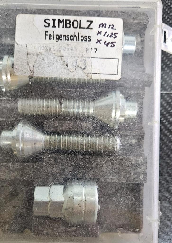Nieuwe set slotbouten m12 x 1,25 45 mm lang, Ophalen of Verzenden