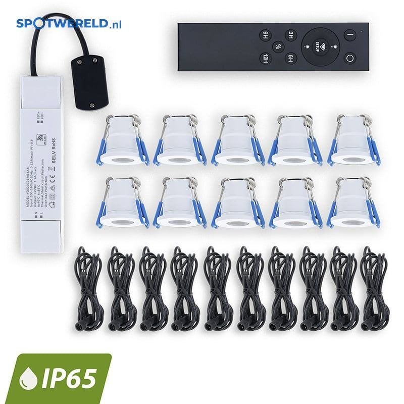 LED Inbouwspots Set Dovo Mat Wit | 10 Stuks | IP65, Dimbaar, Verzenden, Overige merken, Nieuw