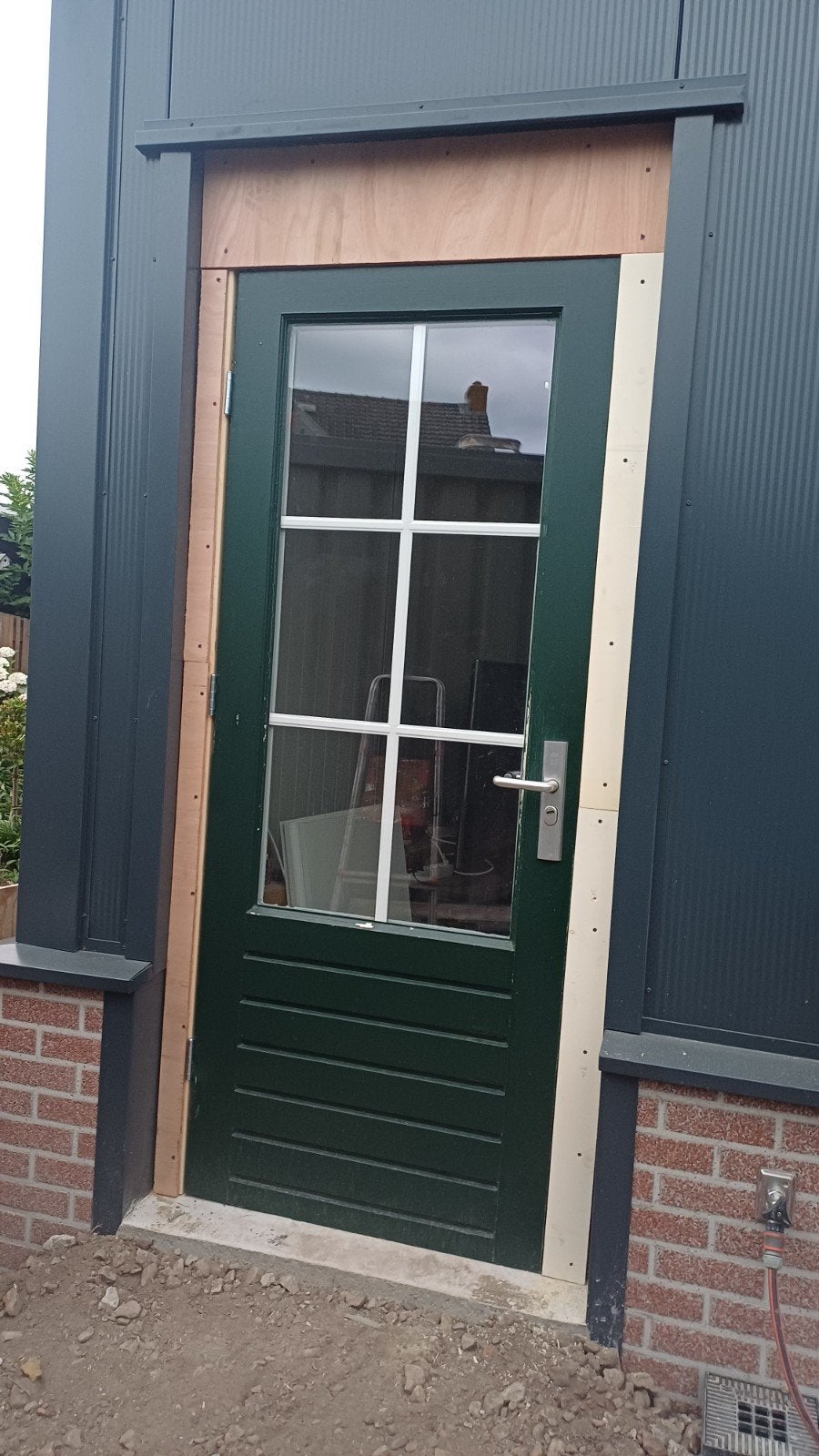 Buitendeur 83x207 cm met glas, Ophalen, Gebruikt, 80 tot 100 cm, Buitendeur