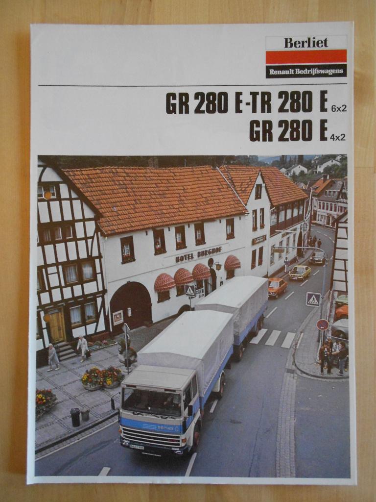 Berliet GR TR 280 E Brochure 1980 - GR280 TR280 E, Berliet, Ophalen of Verzenden, Zo goed als nieuw, Overige merken