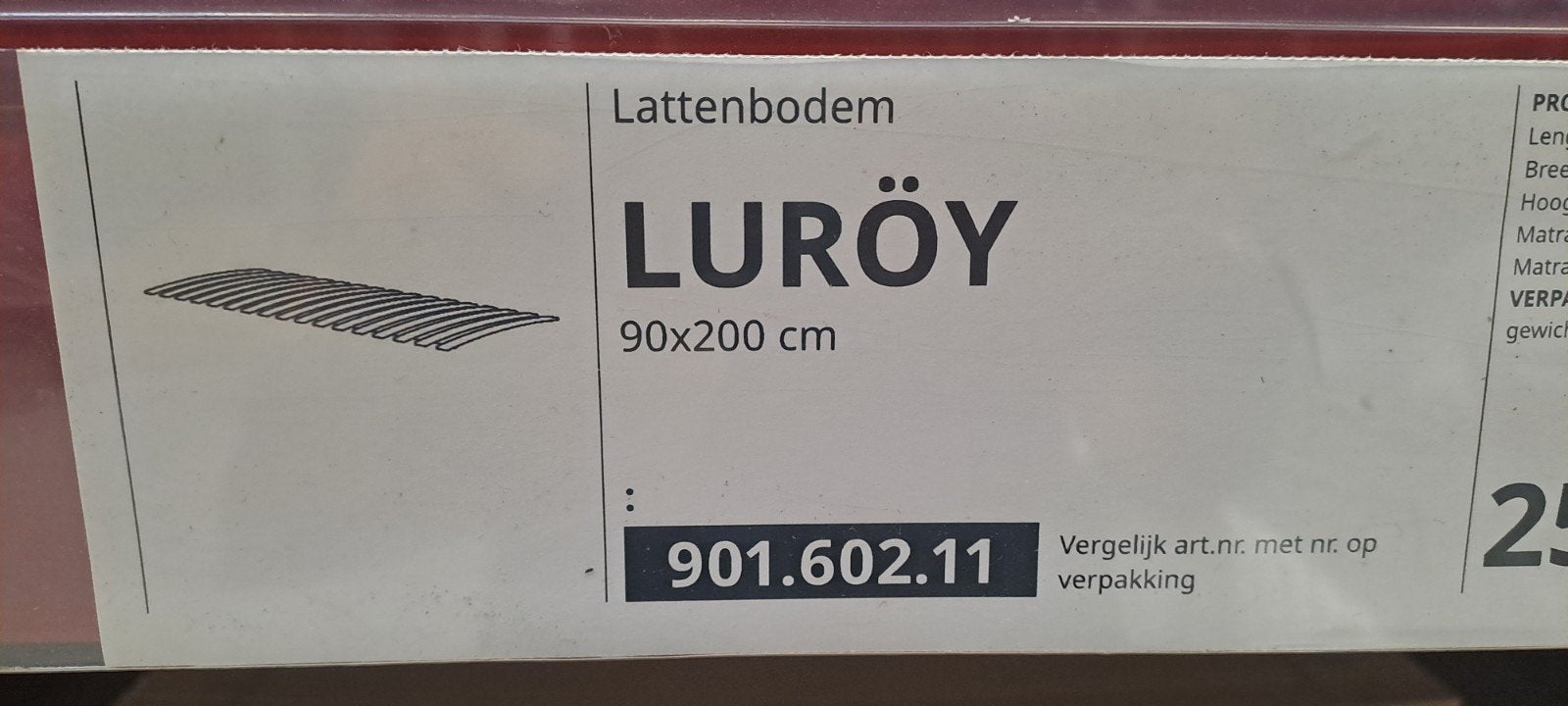 IKEA LURÖY lattenbodem 90x200 cm, 90 cm, Eenpersoons, Nieuw, Ophalen of Verzenden