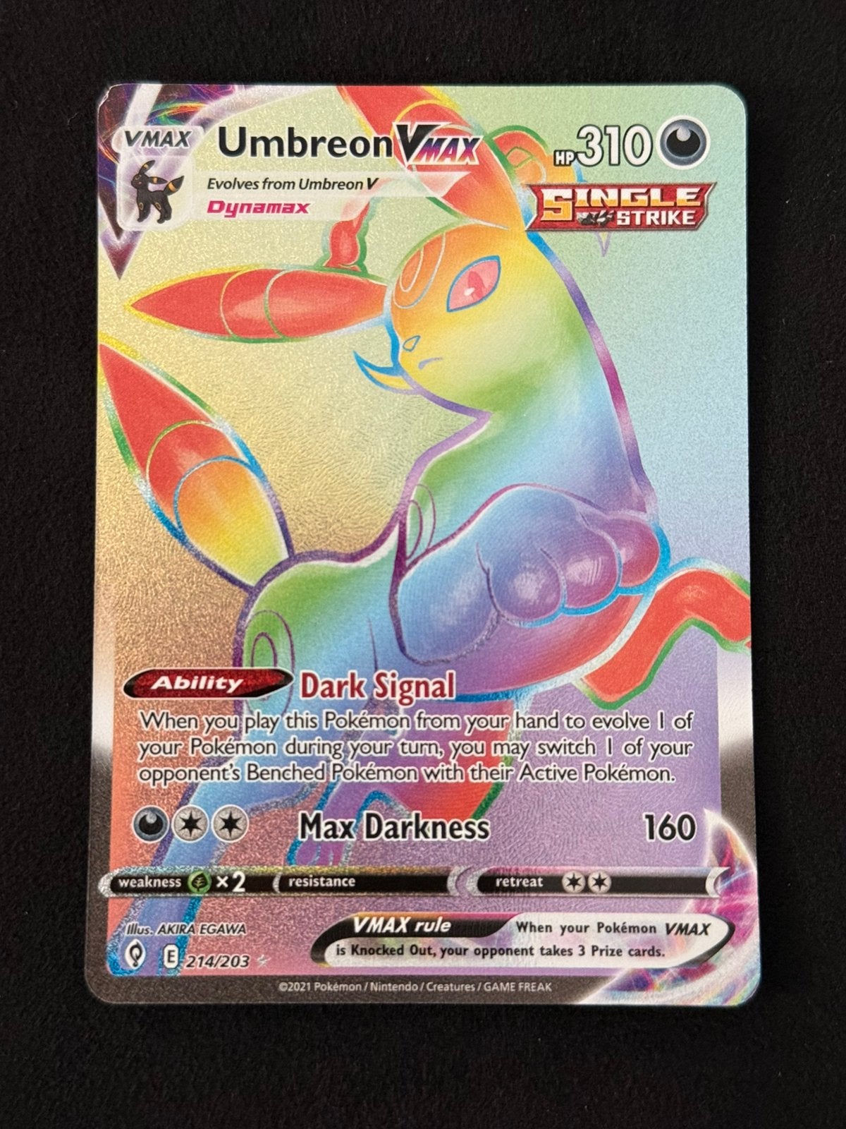 Pokemon Umbreon vmax 214 nm, Ophalen of Verzenden, Zo goed als nieuw