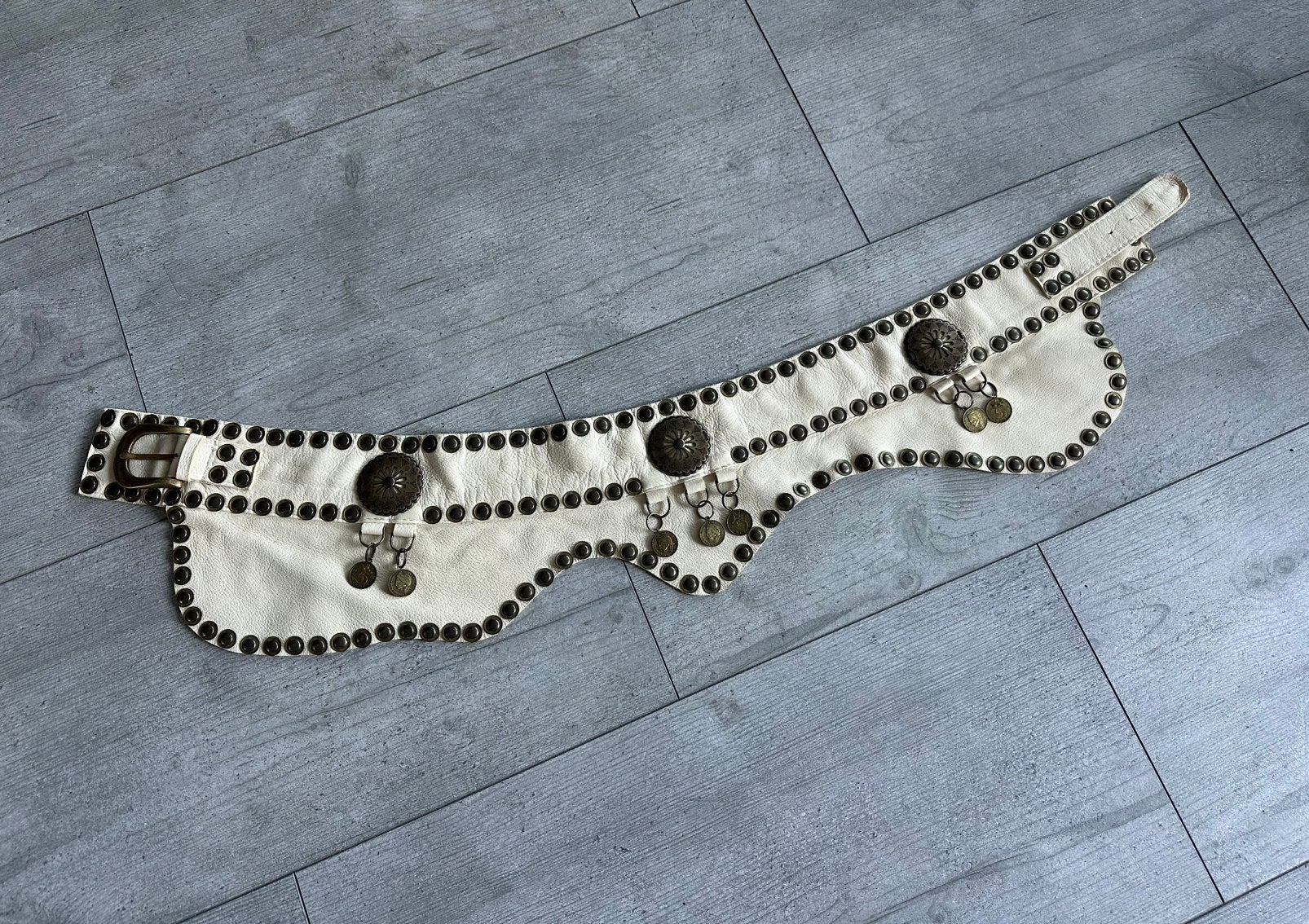 Melissimo , creme kleurige leren boho heup riem, Kleding | Dames, 5 cm of meer, Echt leder, Heupriem, Ophalen of Verzenden