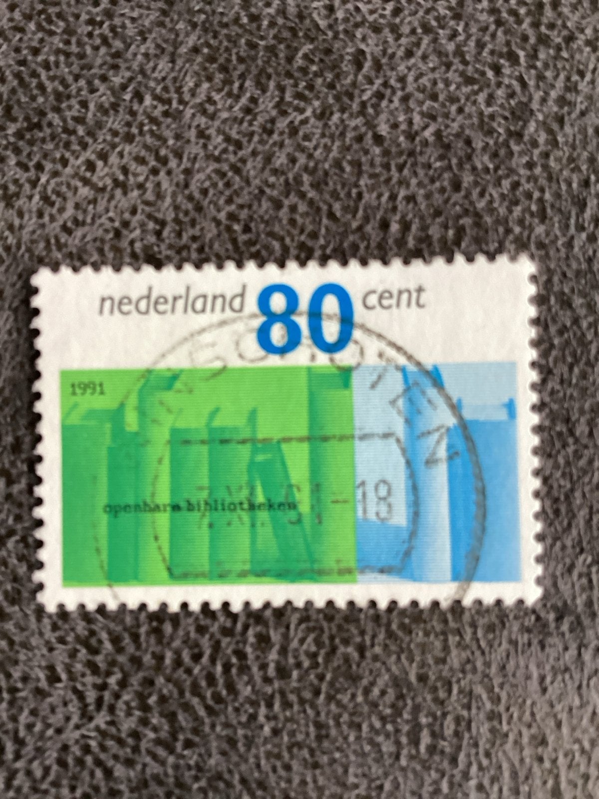 Nederland 80 cent postzegel 1991 - Winschoten, Postzegels en Munten, Ophalen of Verzenden, Na 1940, Gestempeld