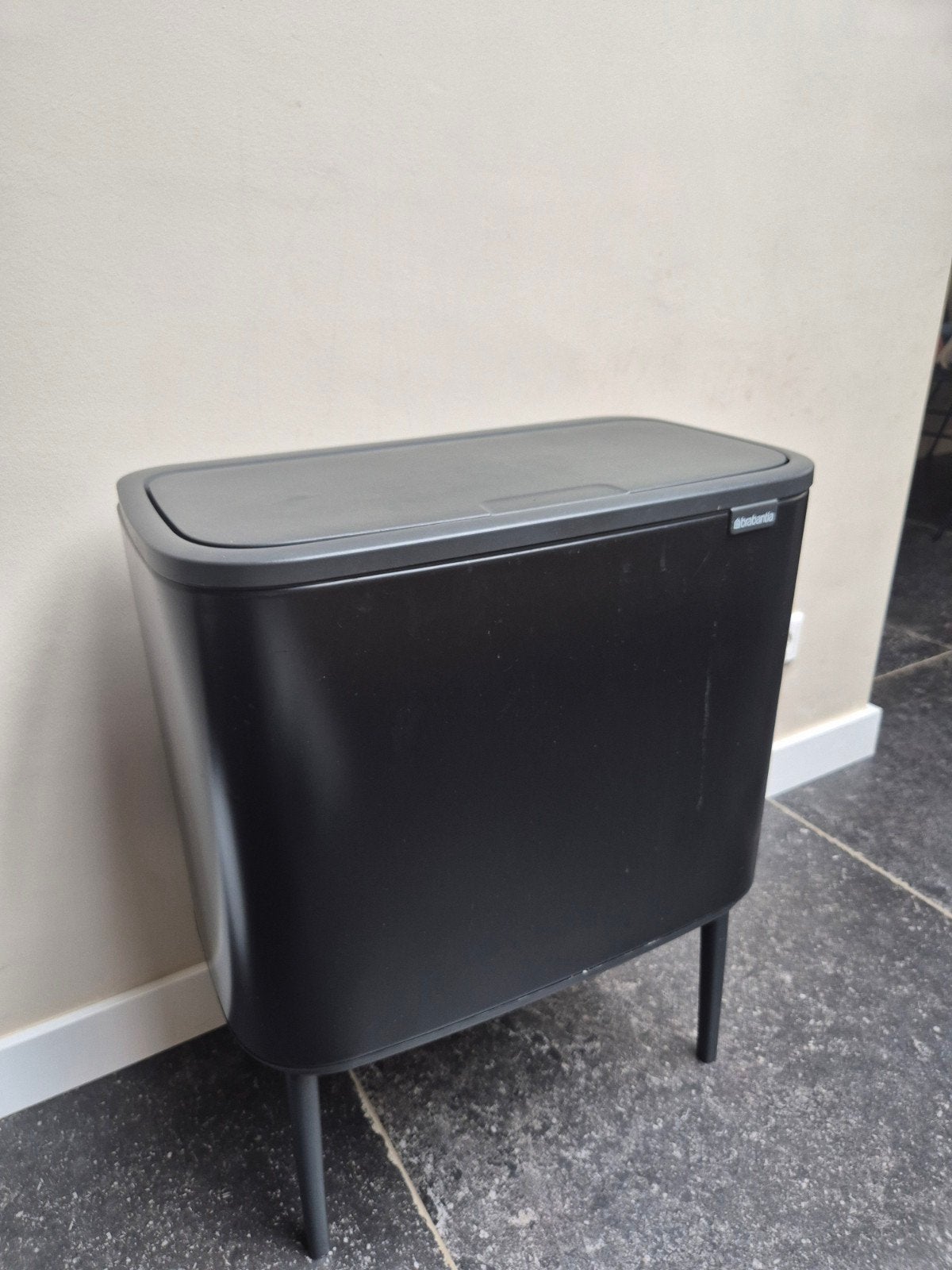 Brabantia Bo Bin Touch op poten - Zwart 11+23L, Ophalen, 50 – 75, Gebruikt, Metaal