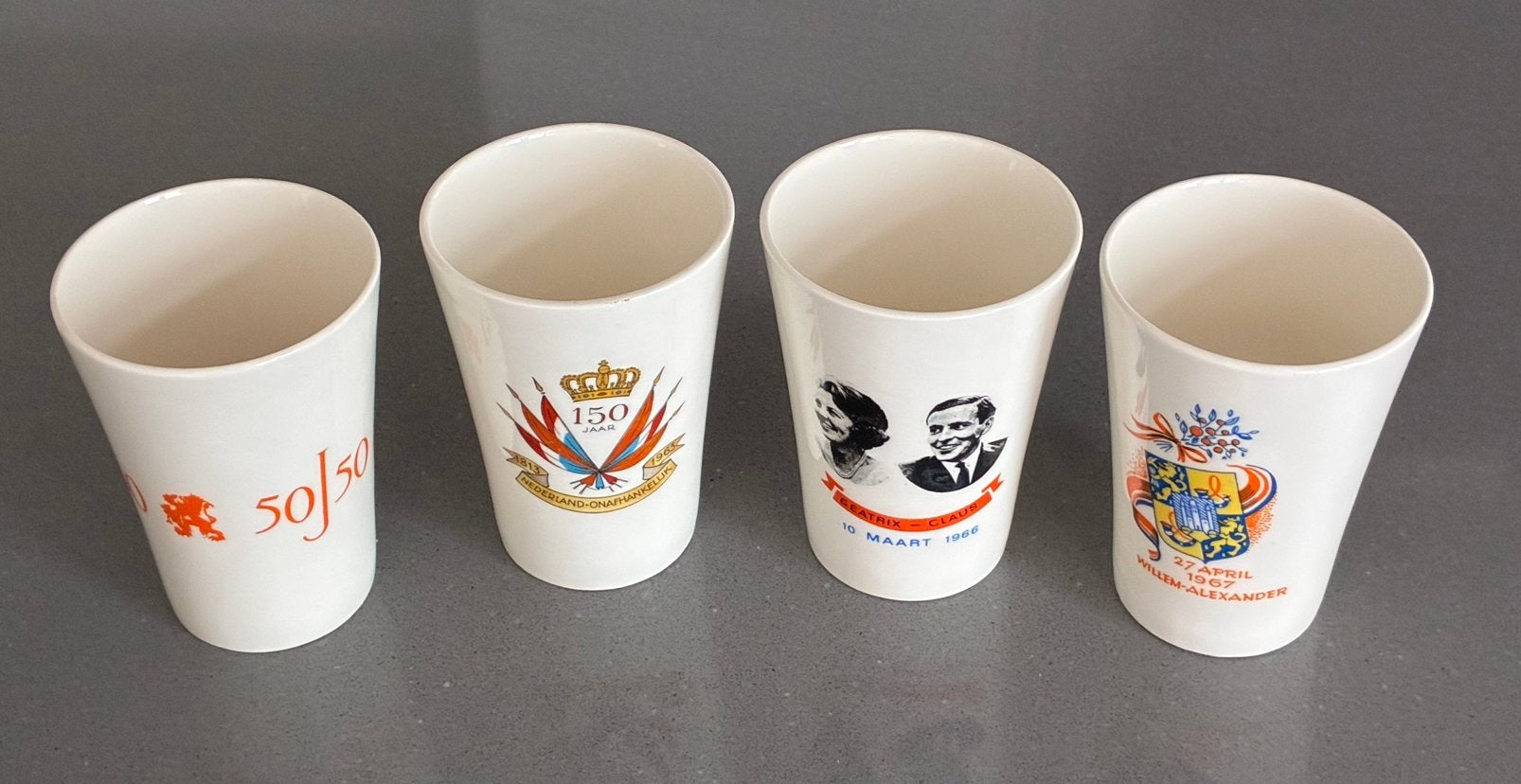herdenkingsbekers Koninklijk Huis  glas en porselein, Verzamelen, Koninklijk Huis en Royalty, Ophalen of Verzenden, Zo goed als nieuw