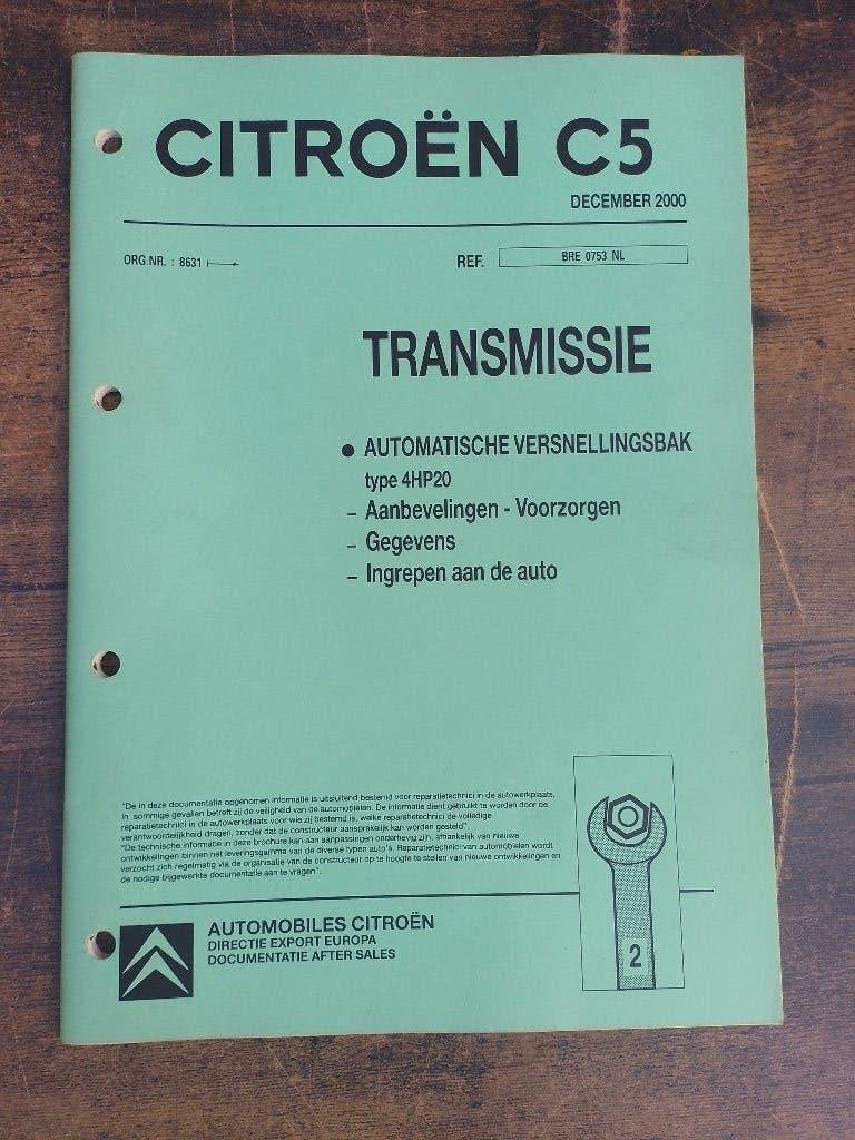 Citroen C5 dealer werkplaatsboek Automaatbak 4HP20, Ophalen of Verzenden, Zo goed als nieuw, Citroën