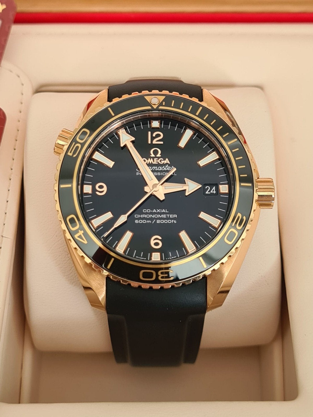 Omega seamaster planet ocean sedna 18krt rosegoud, Sieraden, Tassen en Uiterlijk, Horloges | Heren, Leer, Ophalen of Verzenden