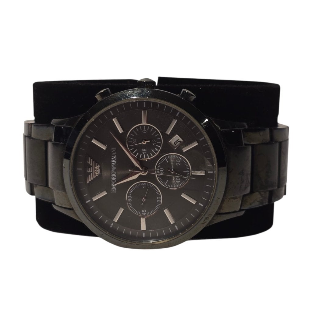 Armani Heren Horloge 2453 Zwart | incl. Doos, Sieraden, Tassen en Uiterlijk, Horloges | Kinderen, Emporio Armani, Gebruikt, Support@emporioarmani.com