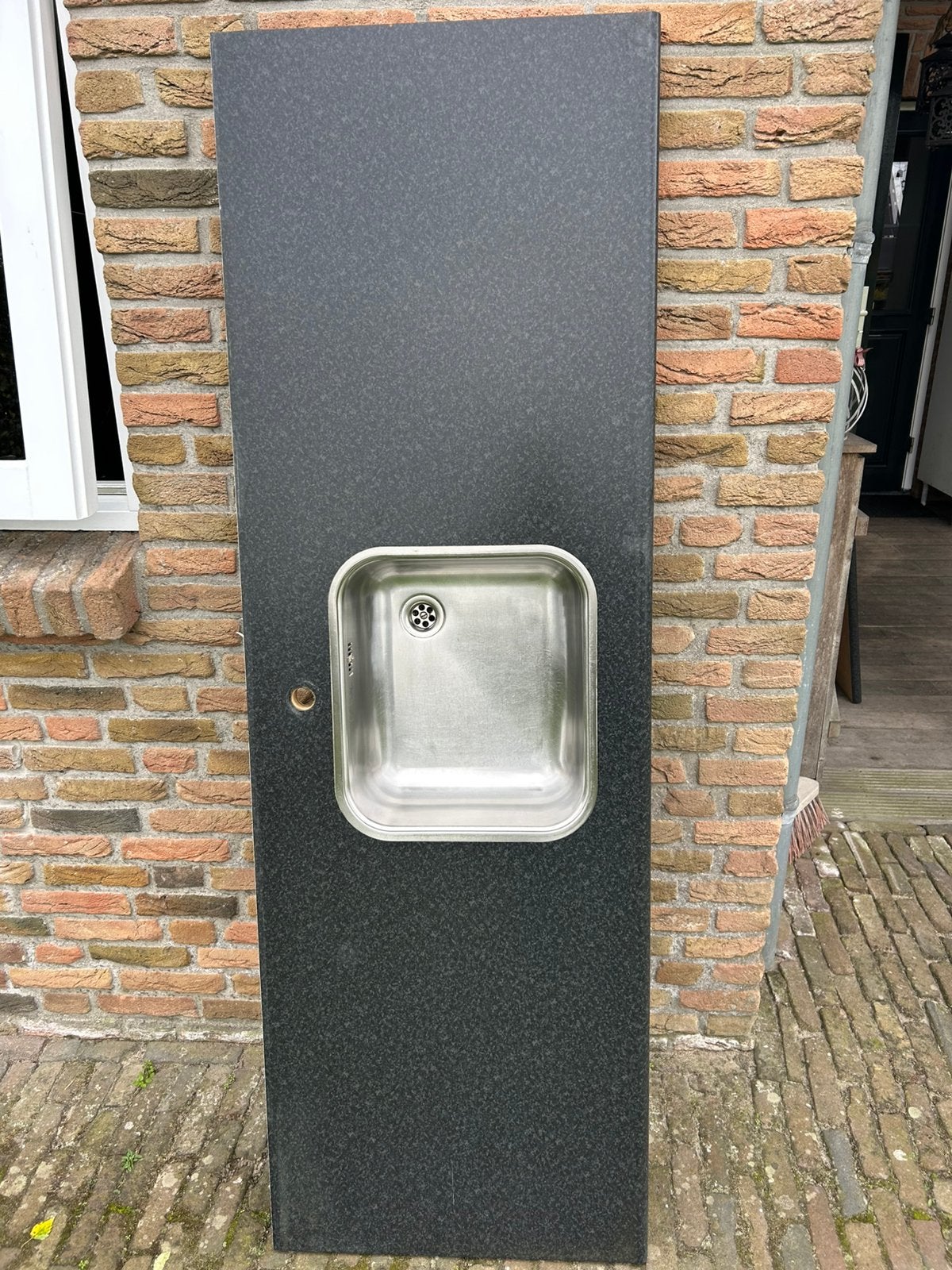 2 keukenblad met vierkant spoelbak, Ophalen, 150 tot 200 cm, Zo goed als nieuw, Minder dan 100 cm