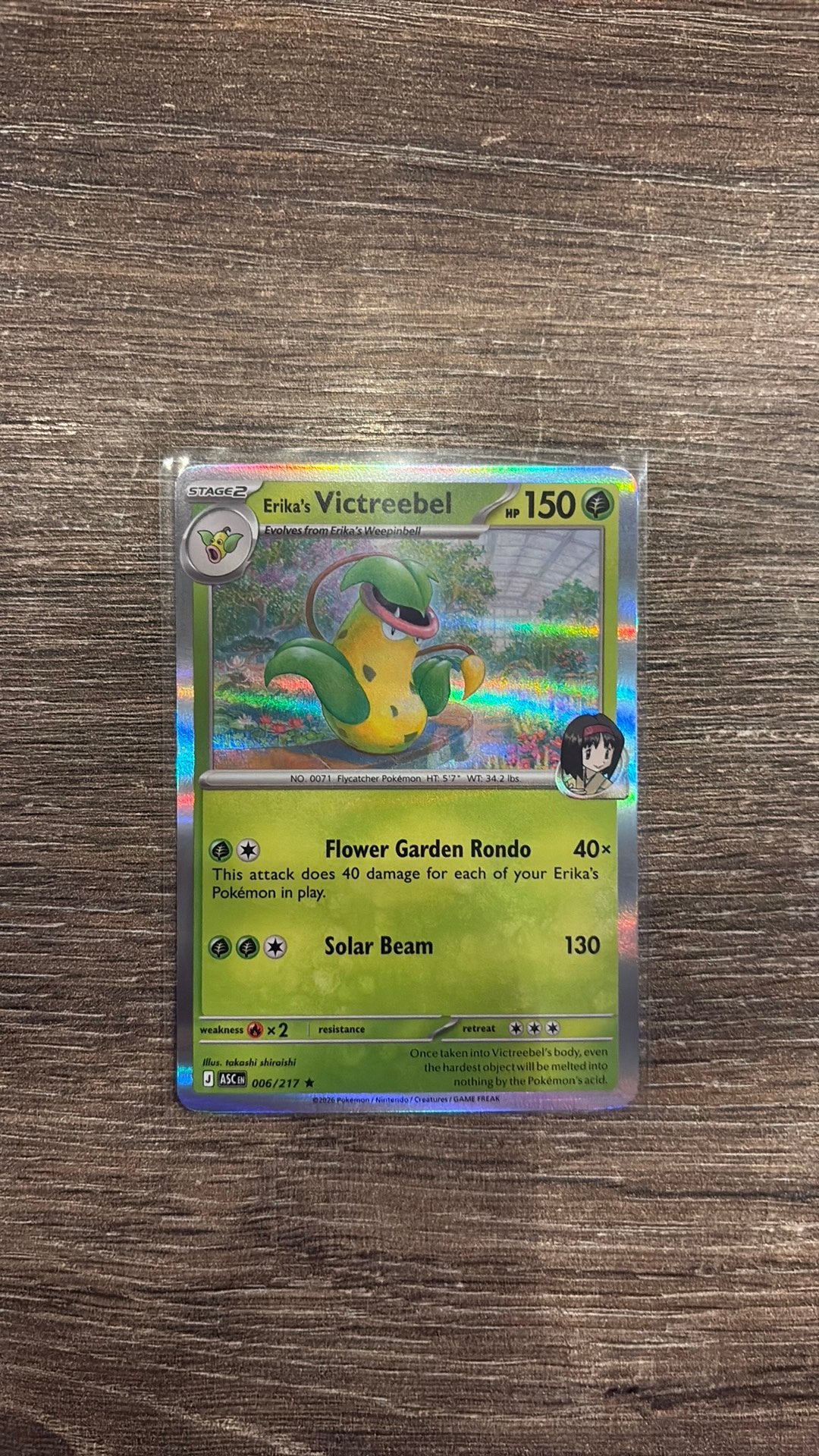 ASC Erika’s Victreebel 006/217 holo, Ophalen of Verzenden, Zo goed als nieuw