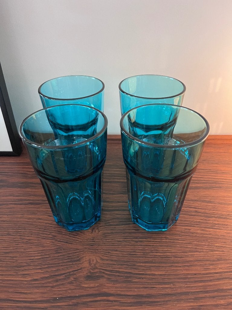 IKEA vier grote glazen, Verzenden, Gebruikt, Frisdrankglas
