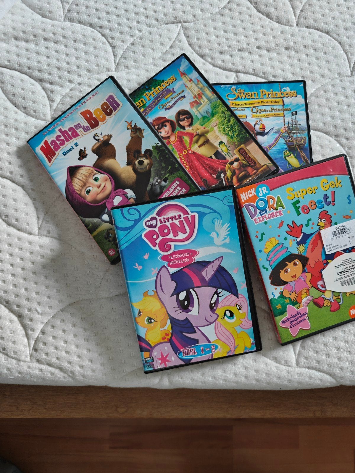 5x Kinder DVD's: Masha en de Beer, Dora, My Little Pony, Ophalen, Gebruikt, Animatie, Verzamelbox