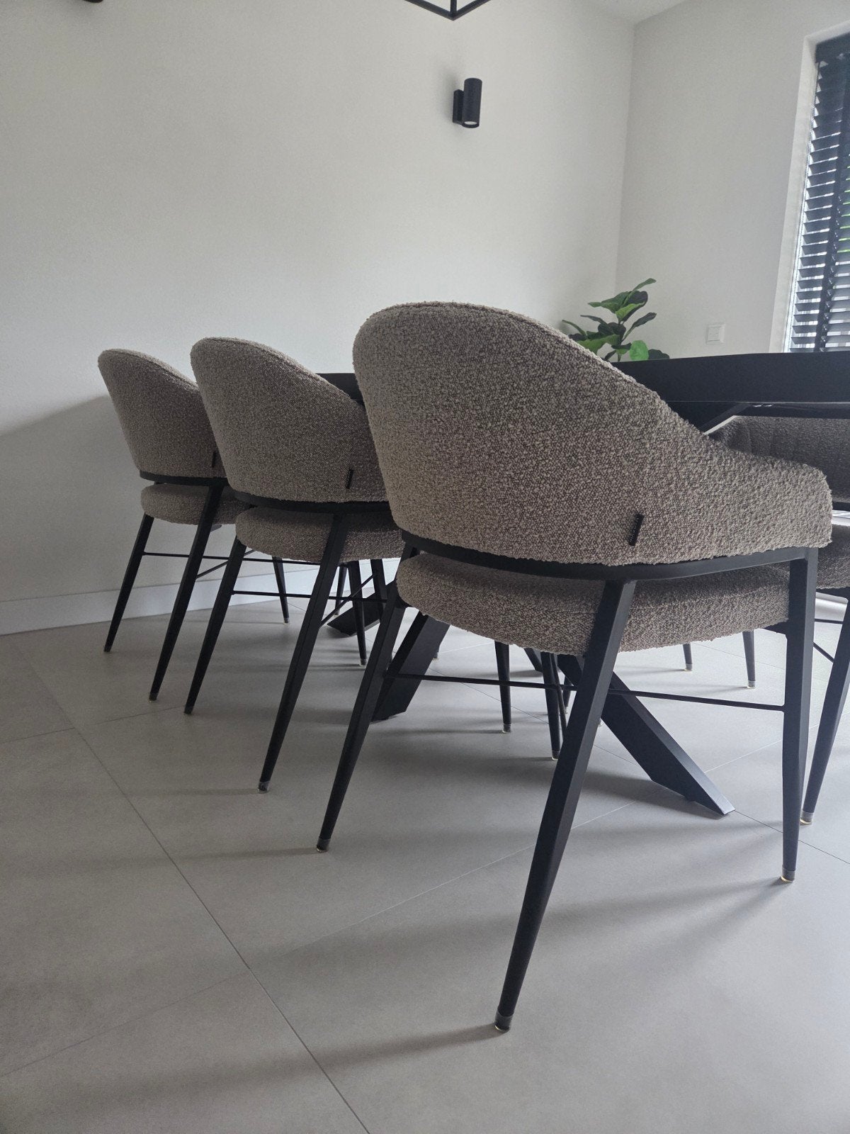 Set van 6 beige teddy eetkamerstoelen, Ophalen, Overige kleuren, Modern, Teddy, Comfortabel, Zo goed als nieuw