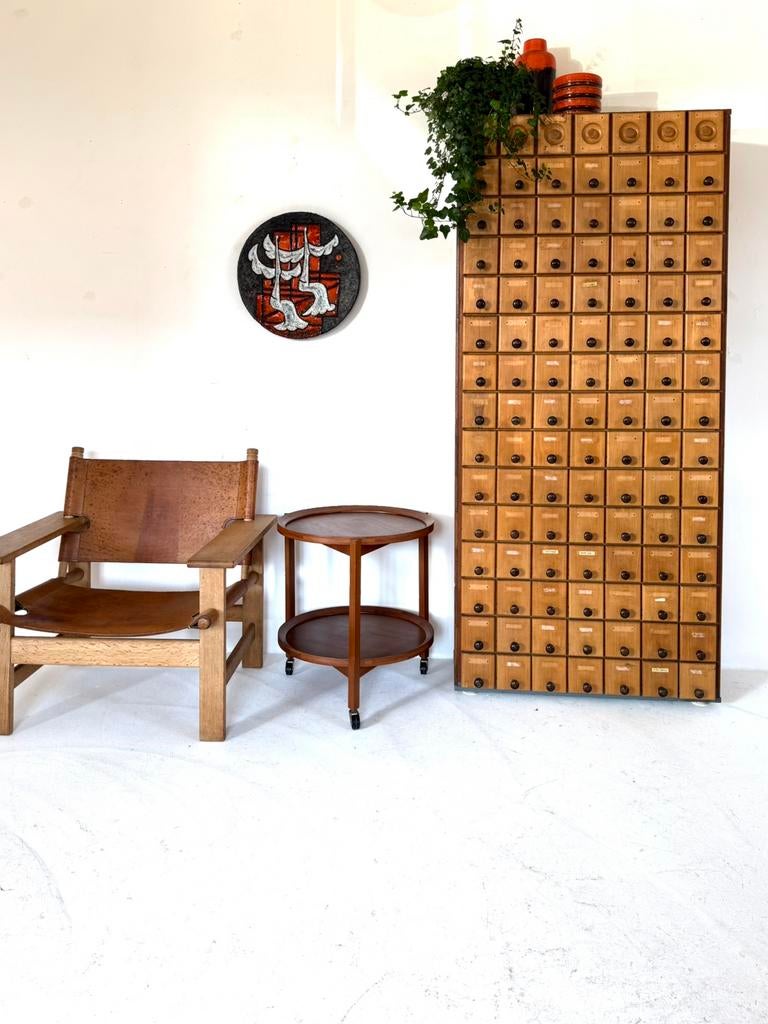 Vintage XL ladekast/apothekerskast, Duitsland ‘30, Ophalen of Verzenden, Zo goed als nieuw, Minder dan 150 cm, Eikenhout