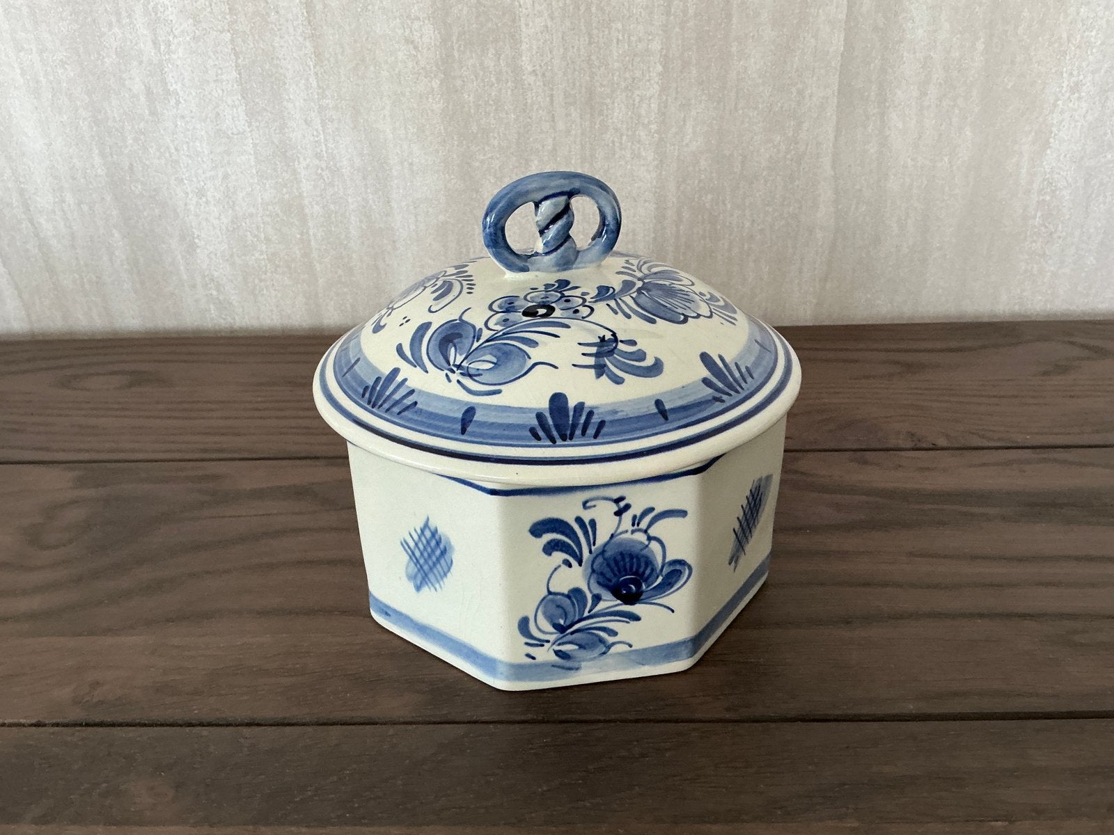 Delfts blauwe dekselpot / bonbonnière – Handwerk (KWF), Ophalen