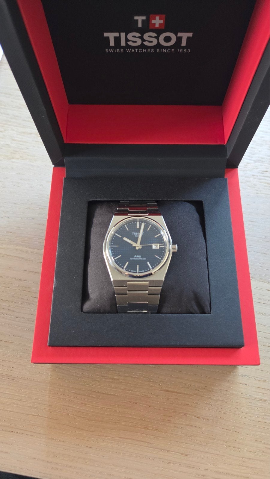 Tissot PRX Powermatic 80 40mm - Donkerblauw - garantie, Overige merken, Staal, Staal, Polshorloge