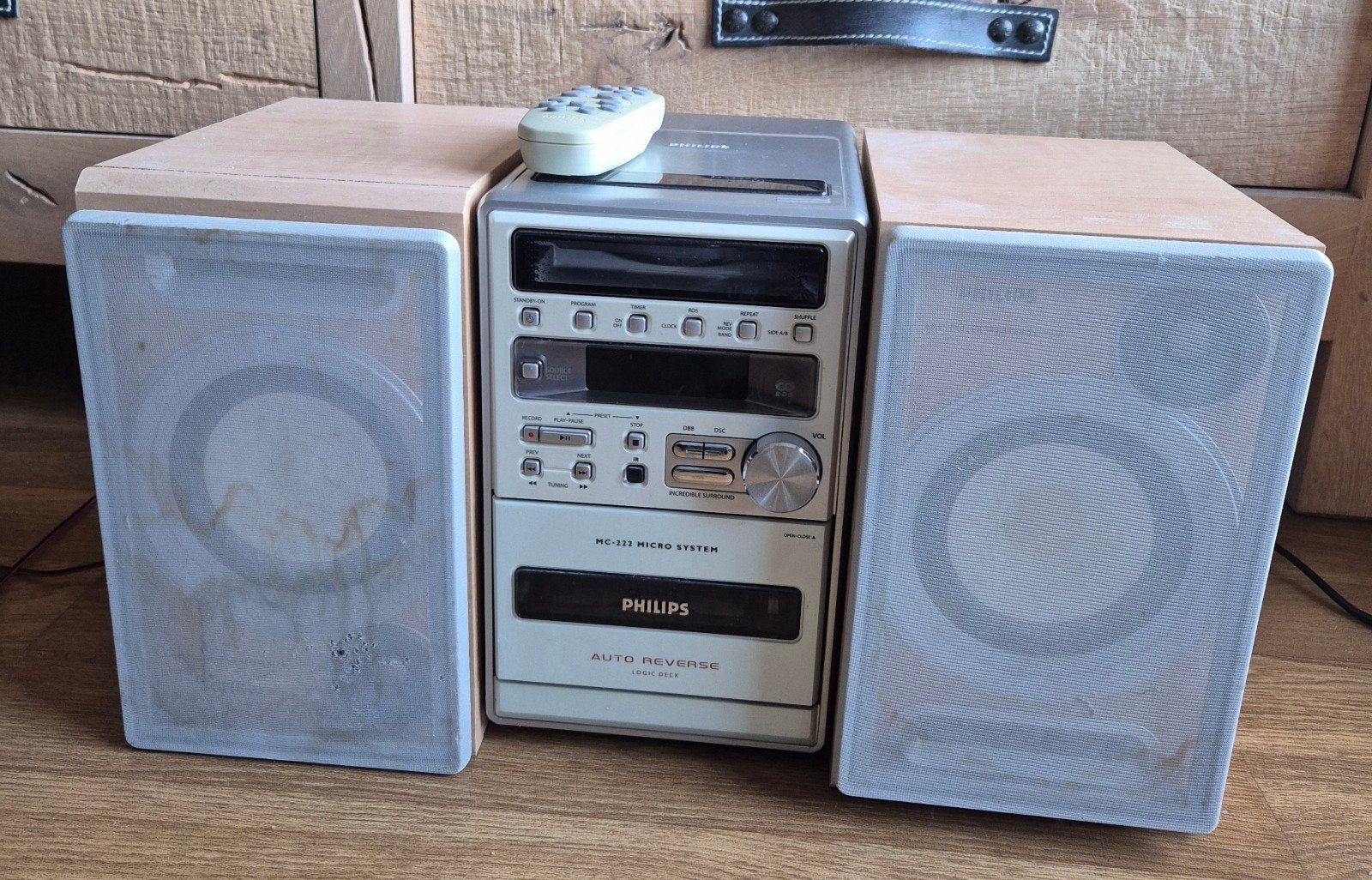 Philips MC-232 Micro Systeem met CD, Cassette en Radio, Ophalen, Philips, Gebruikt, Tuner of Radio