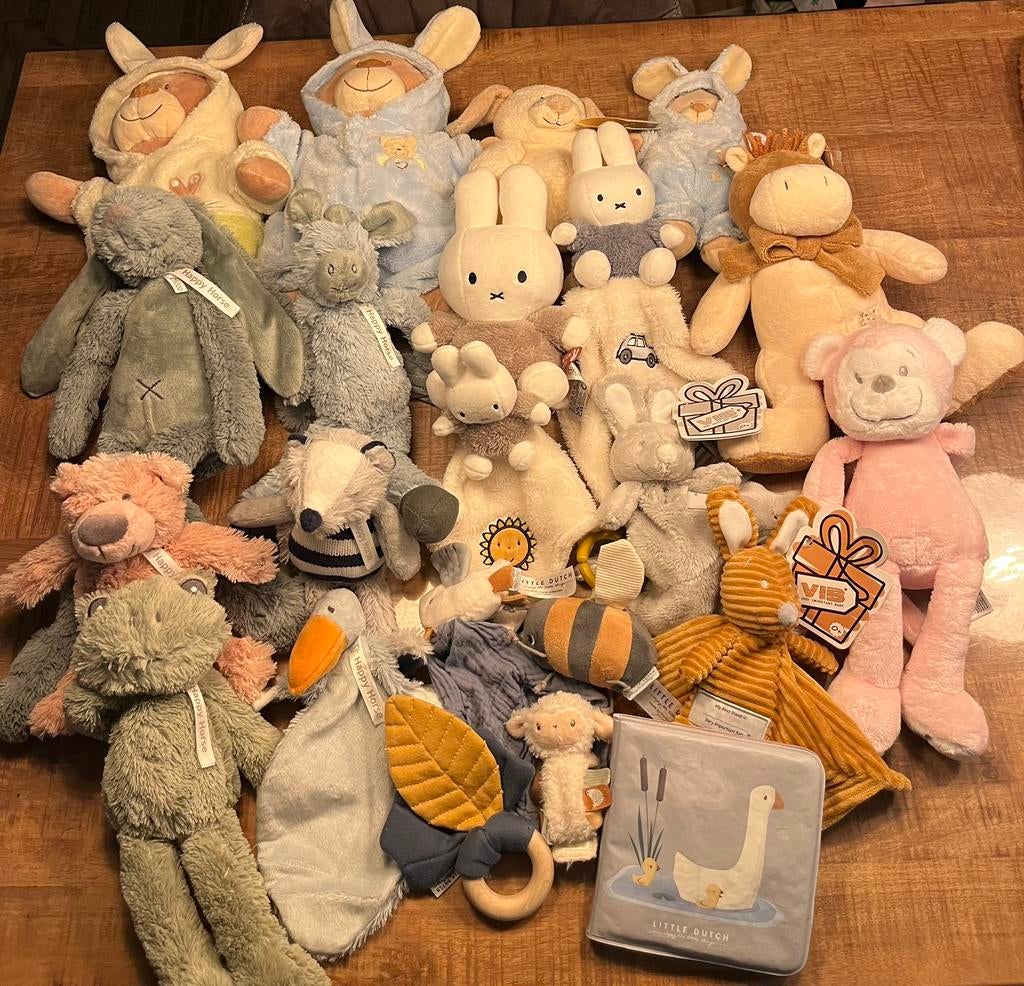 Diverse knuffels Happy horse, Nijntje, Nicotoy, VIB, Kinderen en Baby's, Speelgoed | Knuffels en Pluche, Zo goed als nieuw, Overige typen