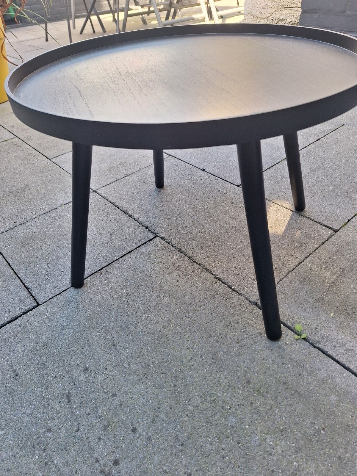 Zwart rond salontafel/bijzettafel - 55 x 40 cm, Huis en Inrichting, Ophalen, 50 tot 100 cm, Rond, 50 tot 100 cm