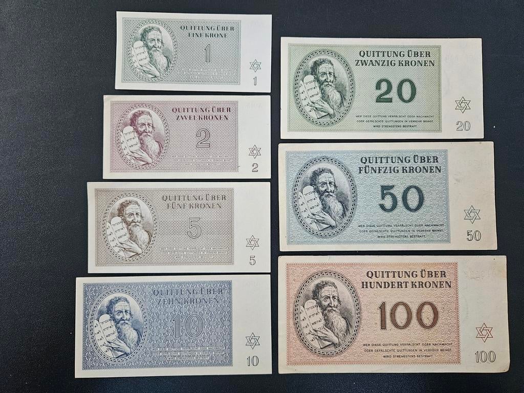 Bohemen Getto Theresienstadt complete set 1943 Terezin, Ophalen of Verzenden, Overige landen, Setje
