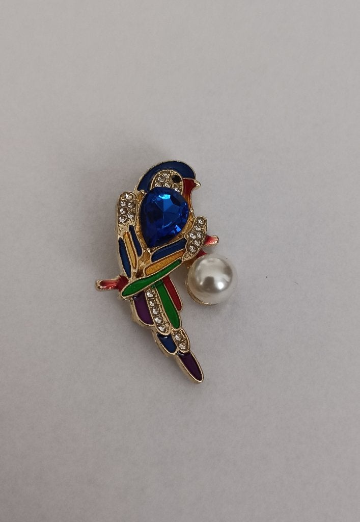Papegaai broche, Overige materialen, 4 tot 7 cm, Overige kleuren, Nieuw