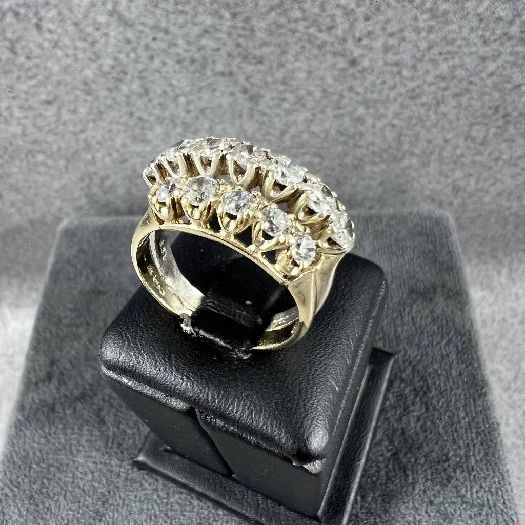 Gouden ring | 14K | 5,41gr | rijring bicolor | 404081, Sieraden, Tassen en Uiterlijk, Ringen, Ophalen of Verzenden, Zo goed als nieuw