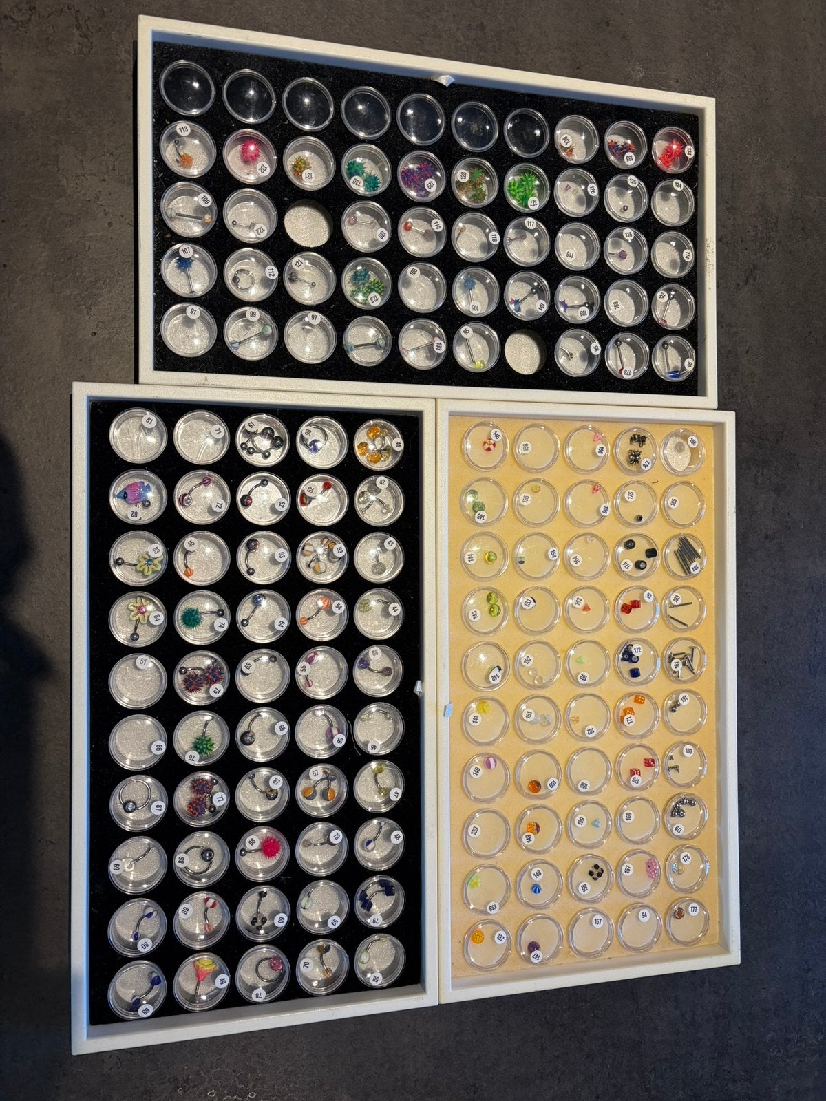 Grote collectie piercings/ losse opzetstukjes 185 onderdelen, Ophalen of Verzenden, Nieuw, Staal, Overige typen