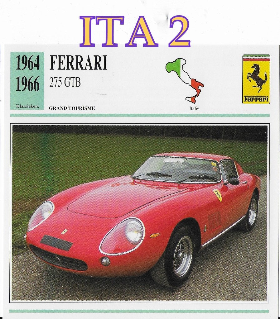ITA2 autokaart ferrari 275 gtb ( 1964 - 1966 ), Ophalen of Verzenden, Auto's