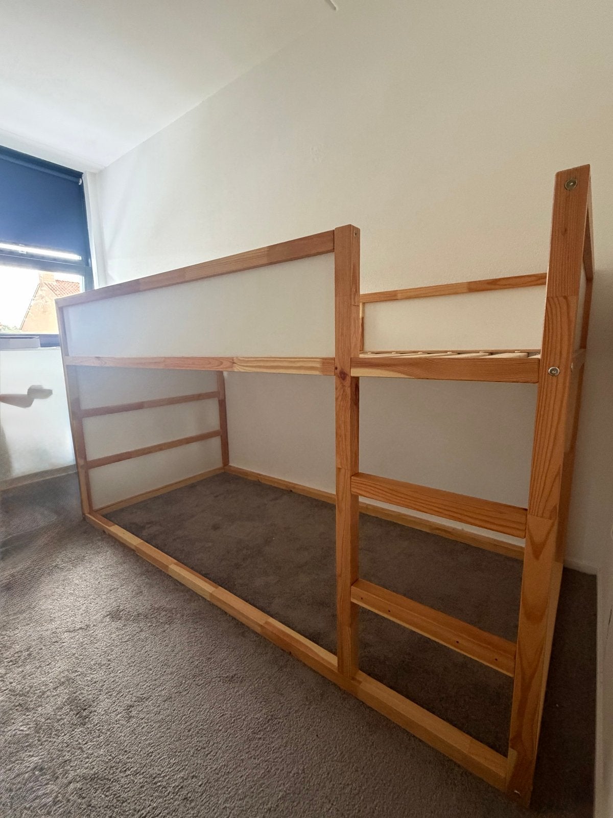 IKEA KURA omkeerbaar bed, wit/grenen, 90x200 cm, Huis en Inrichting, Ophalen, Eenpersoons, Minder dan 160 cm, Zo goed als nieuw