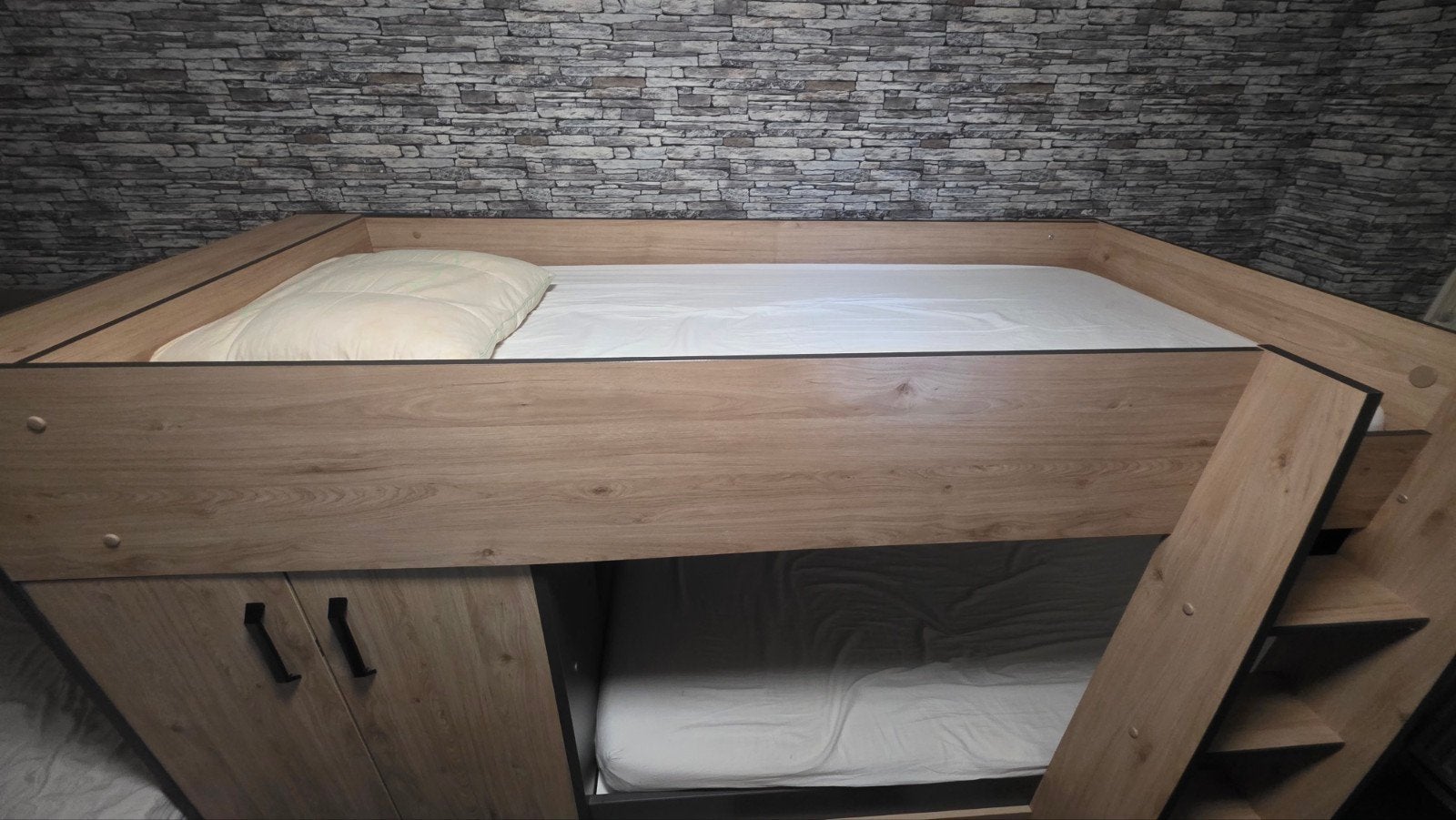 Dubbel bed met opbergruimte en kledingkast, Ophalen, Gebruikt, Overige typen, Tweepersoons