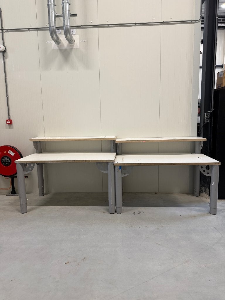 Werkbank verstelbaar / Werktafel, Ophalen, In hoogte verstelbaar, Gebruikt, Bureau-kast combinatie