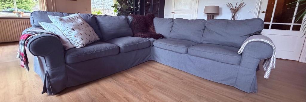 Hoekbank (Ektorp IKEA), Huis en Inrichting, Banken | Bankstellen, Ophalen, Gebruikt, Hoekbank, 75 tot 100 cm