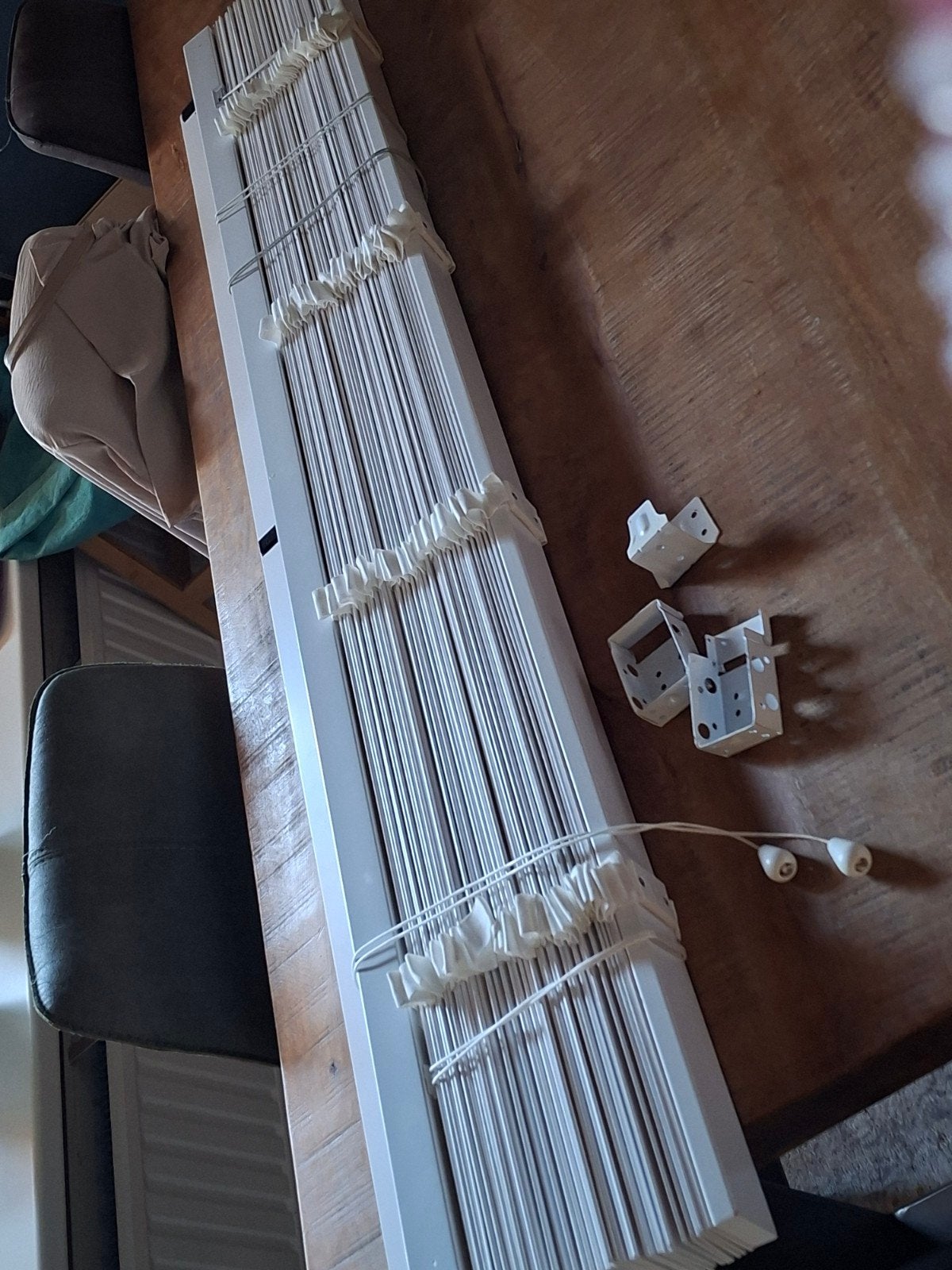 Witte houten lamellen - Raambekleding, Ophalen, Lichtdoorlatend, Gebruikt, Wit