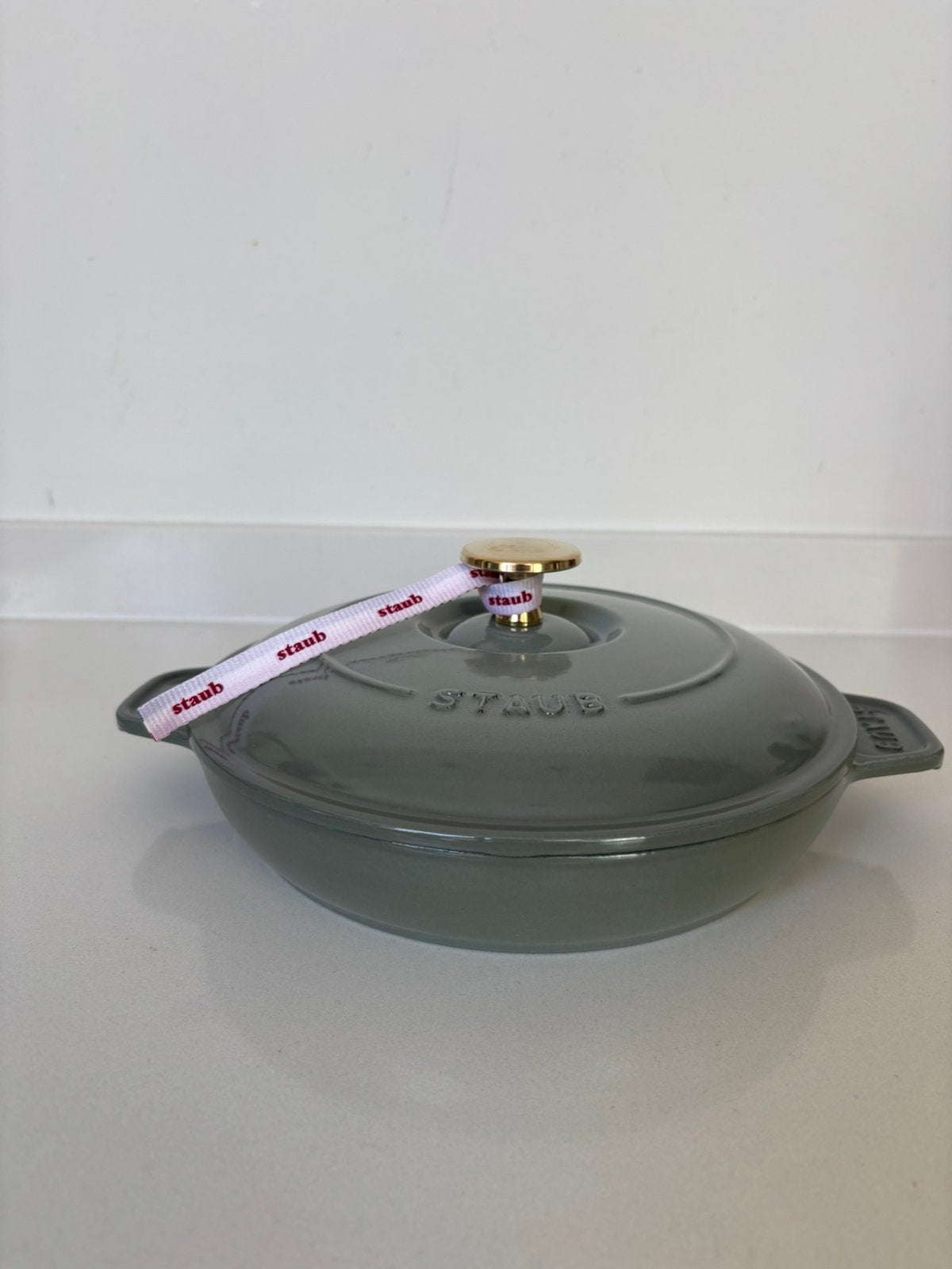 Nieuwe Staub  ronde stoofpan muntgroen/ Eucalyptus 20cm, Huis en Inrichting, Keuken | Potten en Pannen, Gietijzer, Nieuw, Ophalen of Verzenden