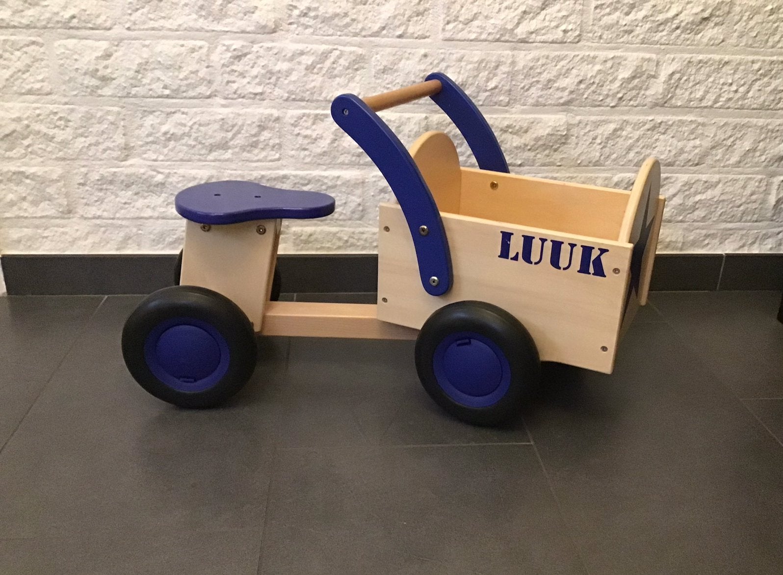 Houten bakfietsje New Classic Toys zgan, Ophalen of Verzenden, Zo goed als nieuw