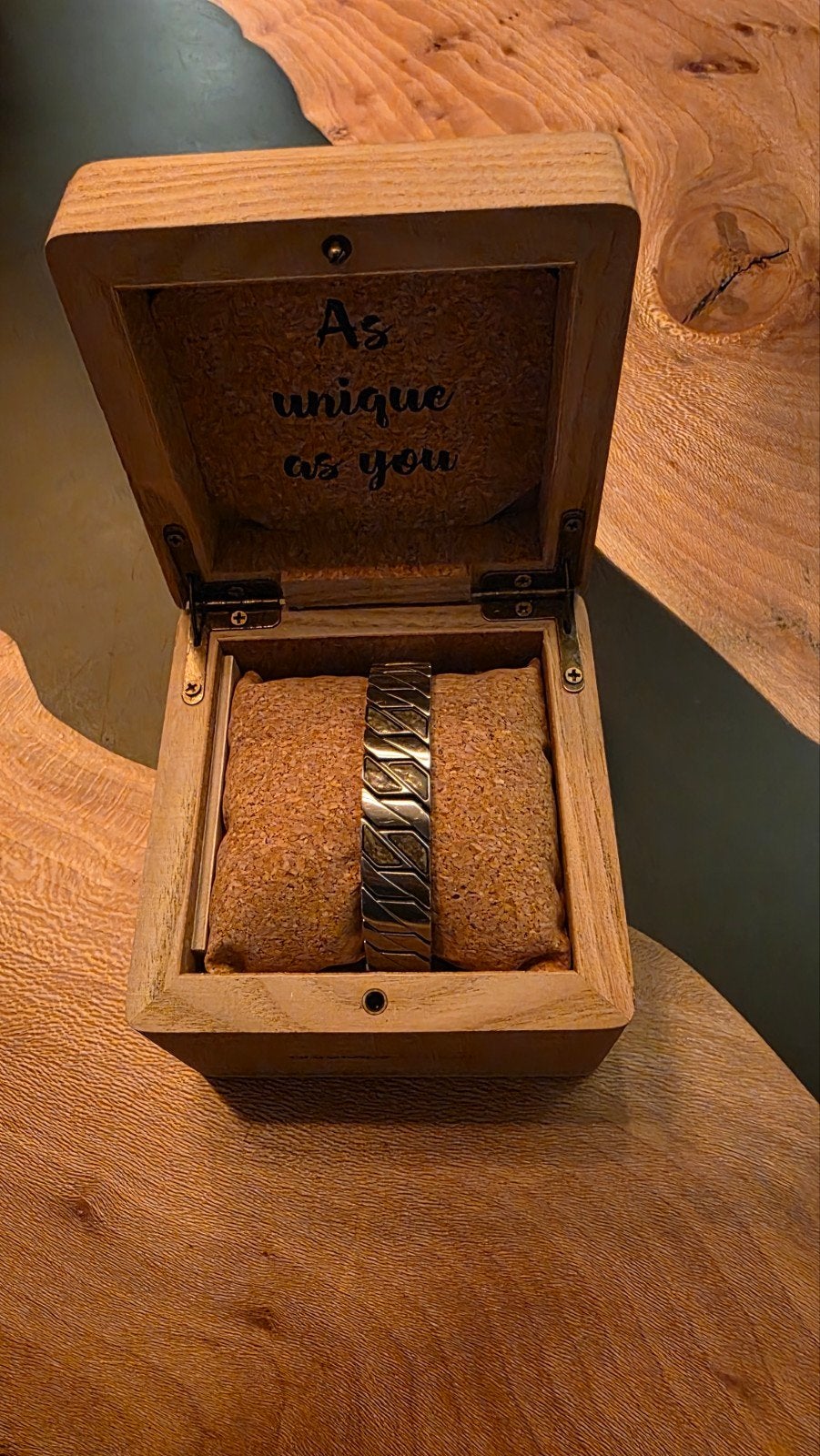 Holzkern edelstaal & marmer armband, Ophalen of Verzenden, Zo goed als nieuw, Zilver, Staal