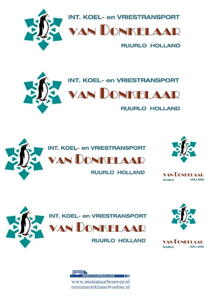 Vrachtauto decal 1:50 Van Donkelaar Ruurlo ( combi ), Verzenden, Nieuw, Bus of Vrachtwagen, Overige merken