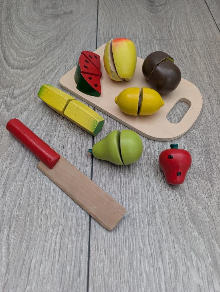 Houten snijset van fruit 16 delig, Ophalen of Verzenden, Gebruikt, Hout, Speelkeuken-accessoire