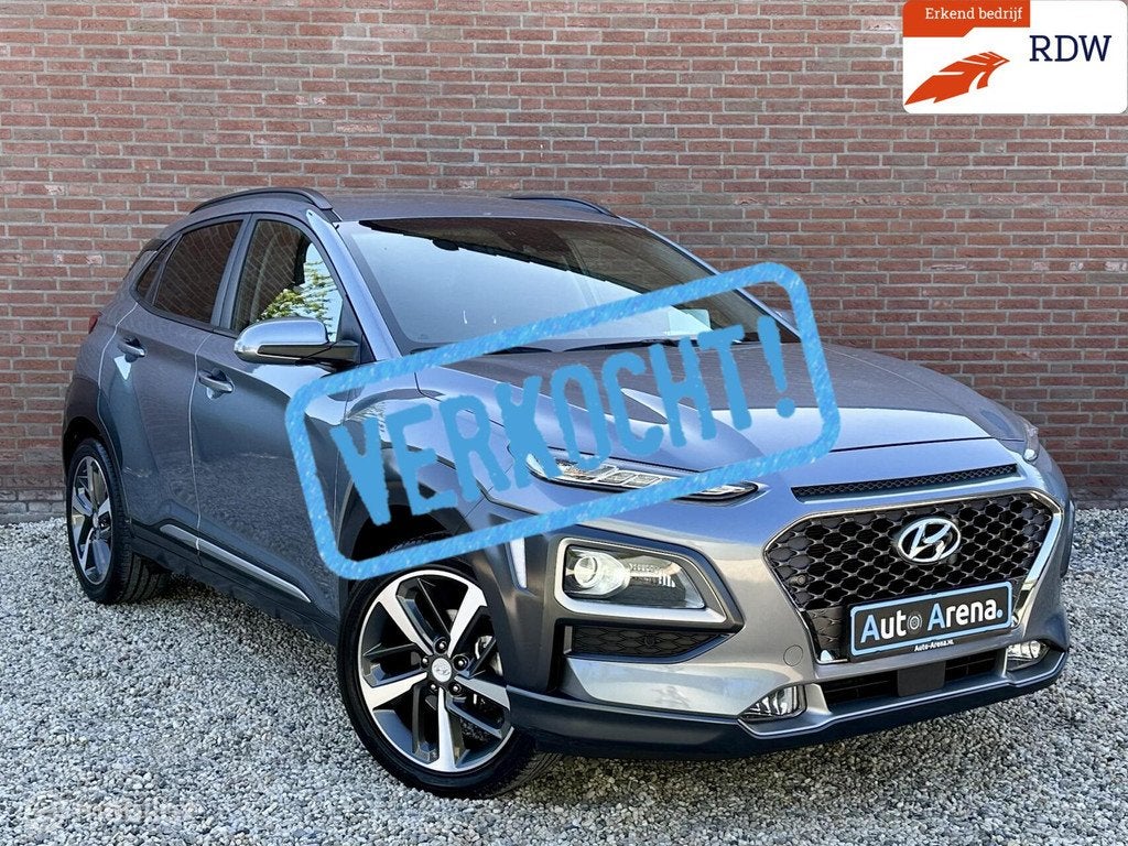 Hyundai Kona 1.0 T-GDI Premium 2WD | Stoelverw. | Stoelventi, Voorwielaandrijving, Gebruikt, Zwart, Leder