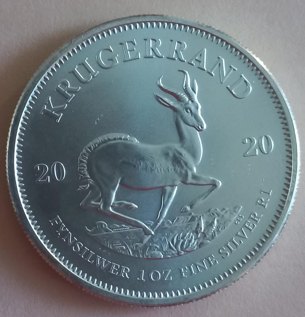 Krugerrand 1 oz .999 zilver - willekeurig jaartal, Verzenden, Zilver