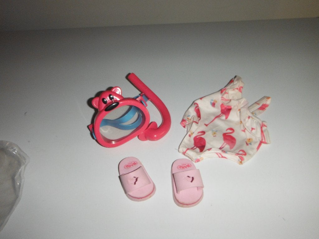 baby born zwempak +snorkel+duikbril+badslippers, Ophalen, Zo goed als nieuw, Babypop