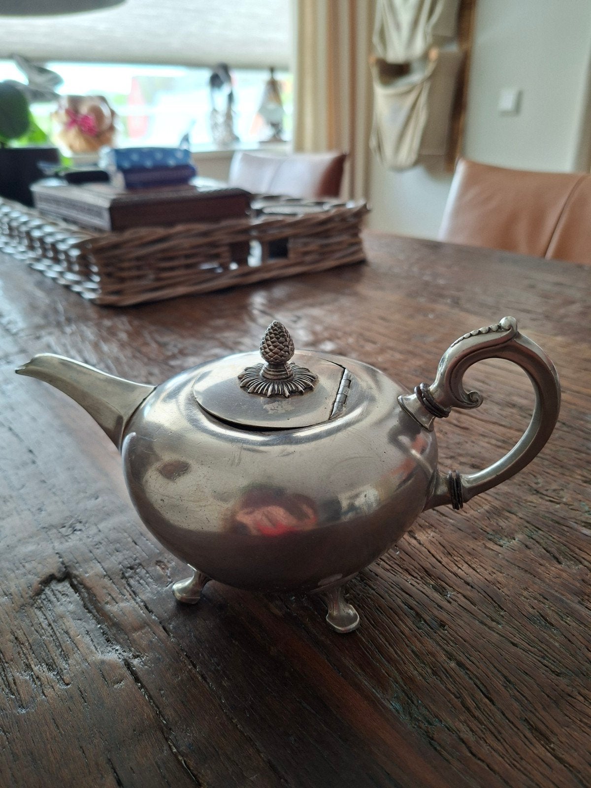 Art Deco Theepot C.Kurz & Co. Tiel - Zilvertin/Edeltin, Antiek en Kunst, Antiek | Tin, Ophalen of Verzenden