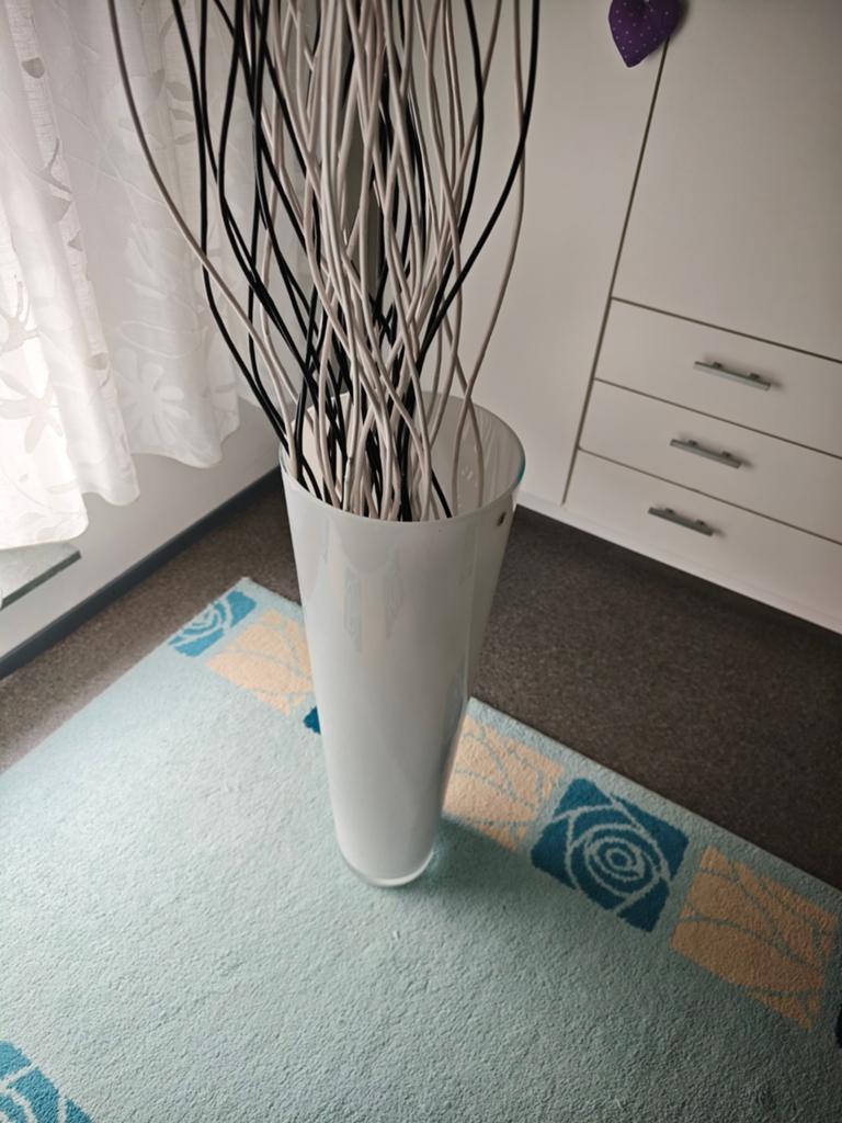 Vaas, Ophalen, Wit, 75 cm of meer, Glas