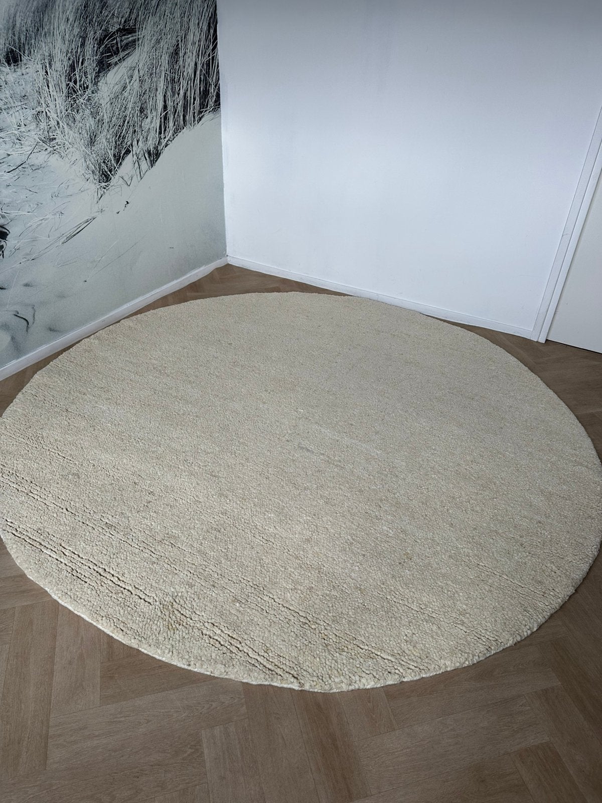 Beside Rugs wol rond 250cm off white, Rond, Ophalen of Verzenden, 200 cm of meer, Nieuw